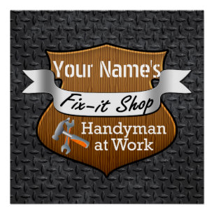 Personalized Handyman Fix-It Custom Name Poster