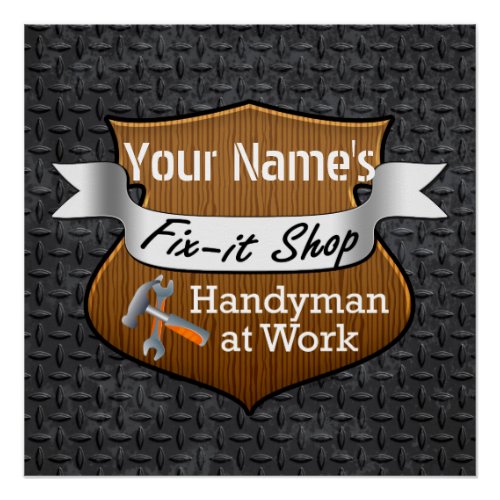 Personalized Handyman Fix_It Custom Name Poster