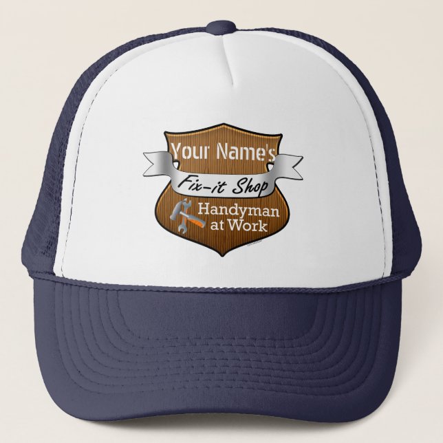 Personalized Handyman Fix-It Custom Name Trucker Hat (Front)
