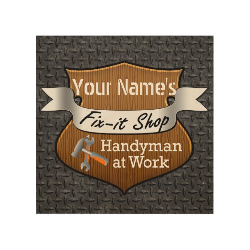 Personalized Handyman Fix_It Custom Name Wood Wall Decor