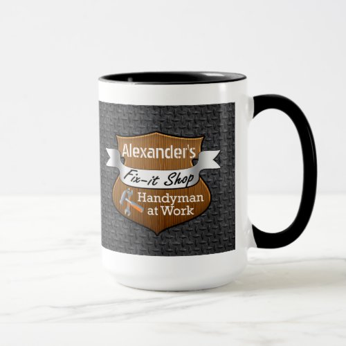Personalized Handyman Fix_It Shop Custom Name Mug