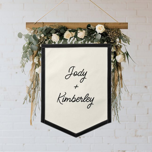 Personalized Hanging Bride And Groom Pennant (Creator Uploaded)