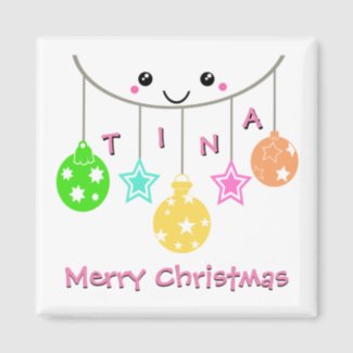 Personalized Hanging Ornaments Merry Christmas Magnet