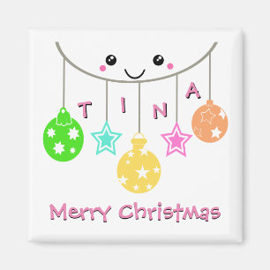 Personalized Hanging Ornaments Merry Christmas Magnet