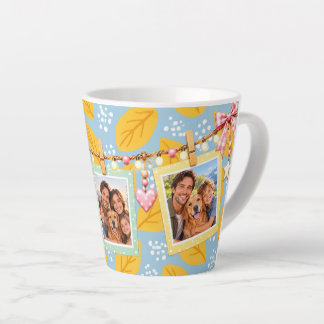 Personalized Hanging Photo Colorful Family Coffee Latte Mug