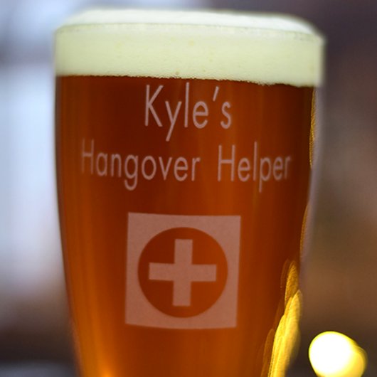 Personalized "Hangover Helper" Beer Pilsner (Detail)