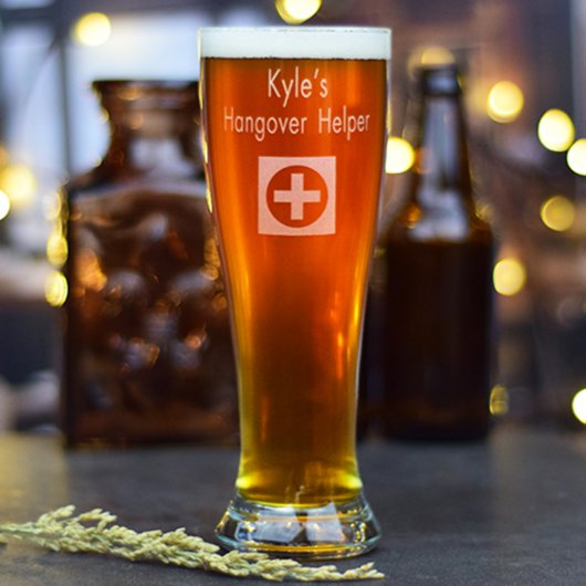 Personalized "Hangover Helper" Beer Pilsner (Front)