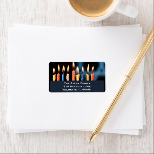 Personalized Hanukkah Menorah Custom Jewish Label