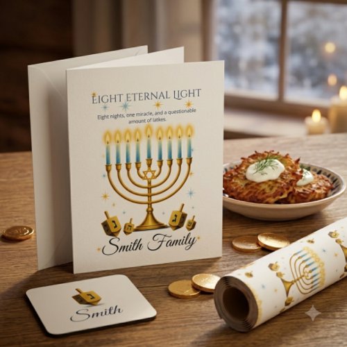 Personalized Hanukkah Note Cards Custom Eightlight