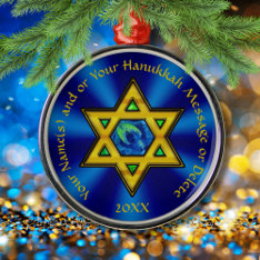 Personalized, Hanukkah Ornaments, For A Tree,  Metal Ornament at Zazzle