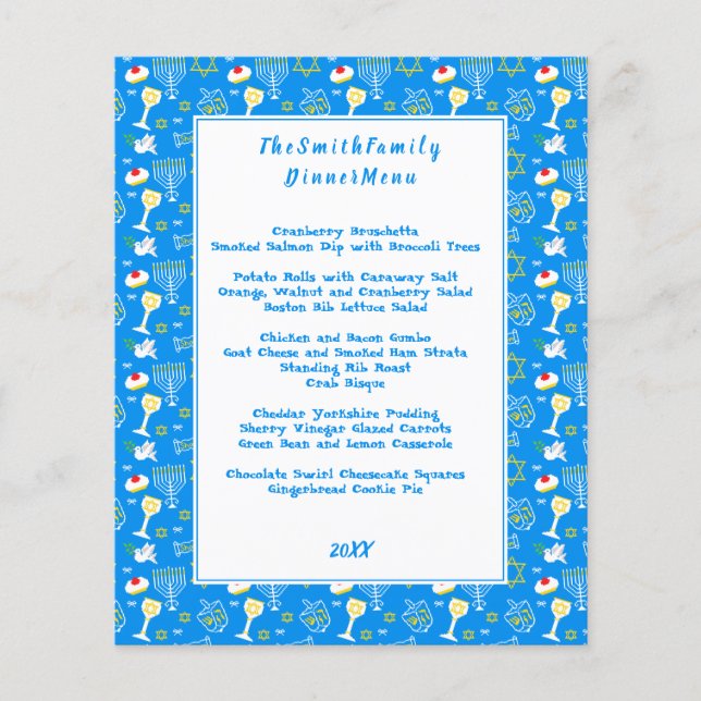 Personalized Hanukkah Pattern (Front)