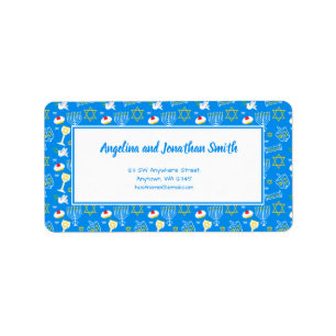 Personalized Hanukkah Pattern Label