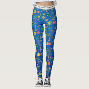 Personalized Hanukkah Pattern Leggings