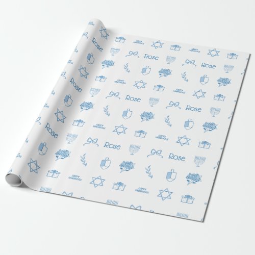 Personalized Hanukkah Preppy Sweet Wrapping Paper