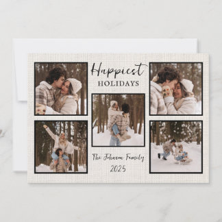 Personalized Happiest Holidays Card with Photos