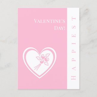 Personalized Happiest Valentine's Day Postcard