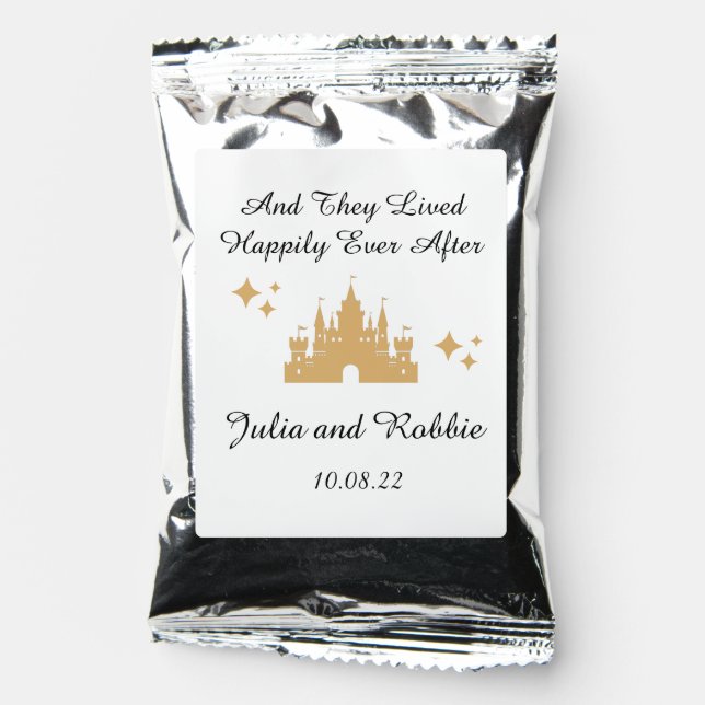Personalized Happily Ever After Wedding Coffee Drink Mix (Front)