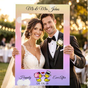 Personalized Happily Ever After Wedding Day Selfie Frame