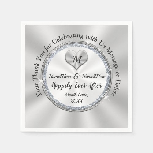 Personalized Happily Ever After Wedding Napkins