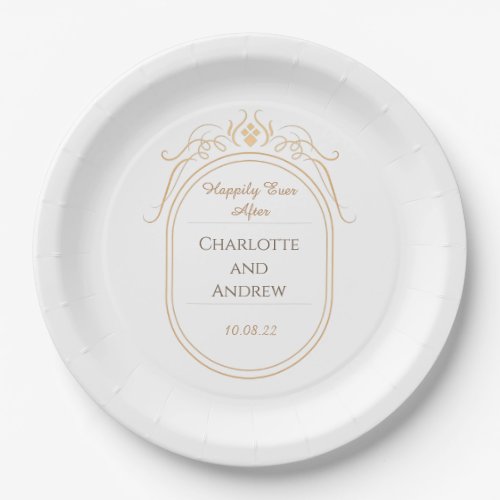 Personalized Happily Ever After Wedding Paper Plates