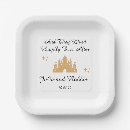 Personalized Happily Ever After Wedding Paper Plates