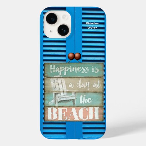 Personalized Happiness is a Day at the Beach Art Case_Mate iPhone 14 Case