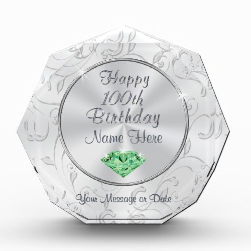 Personalized Happy 100th Birthday Gift for Her