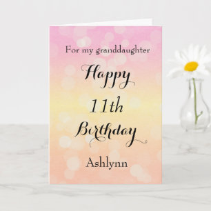 Personalized Happy 11th Birthday Granddaughter Card