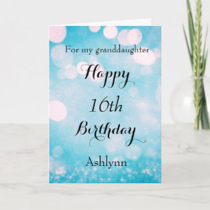 Personalized Happy 16th Birthday Granddaughter Card