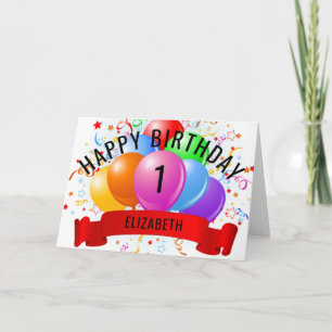 Personalized Happy 1st Birthday Card