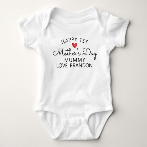 Personalized Happy 1st Mothers Day Baby Bodysuit