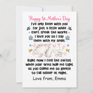 Personalized Happy 1st Mother's Day, Custom Name Holiday Card