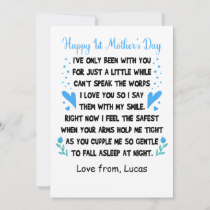 Personalized Happy 1st Mother's Day, Custom Names Holiday Card