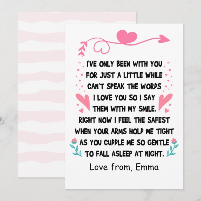 Personalized Happy 1st Mother's Day, Custom Names  Holiday Card (Front/Back)