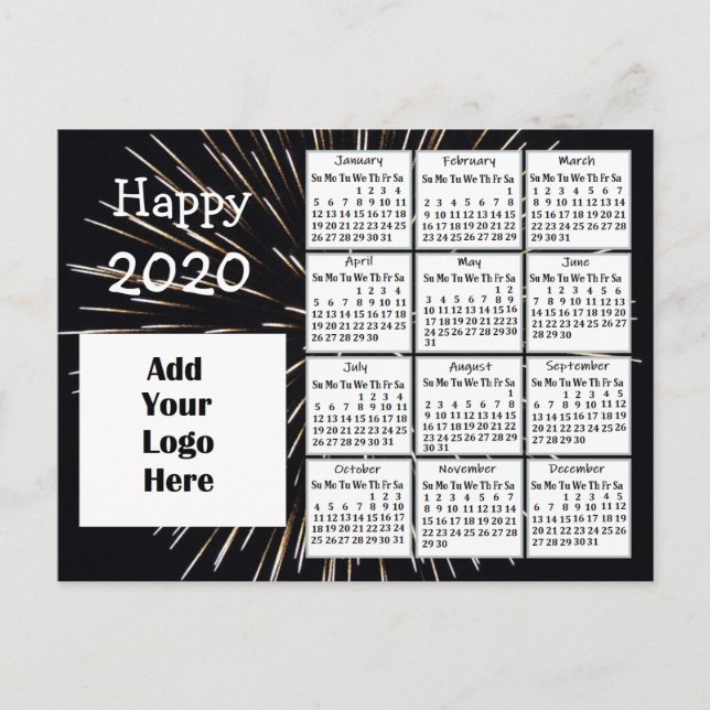 Personalized Happy 2020 New Year Personalized Postcard (Front)