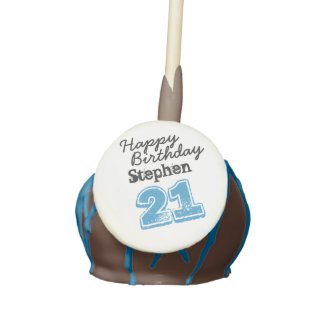 Personalized Happy 21st Birthday Cake Pops