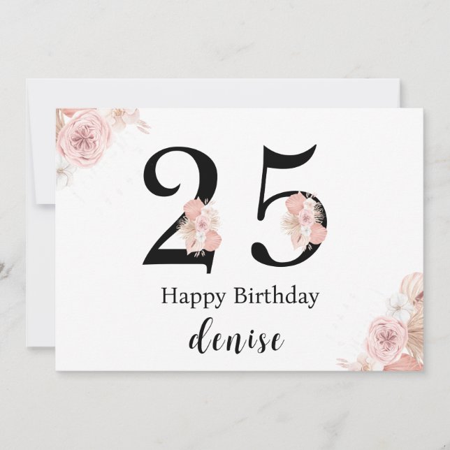 Personalized Happy 25th Birthday Card (Front)