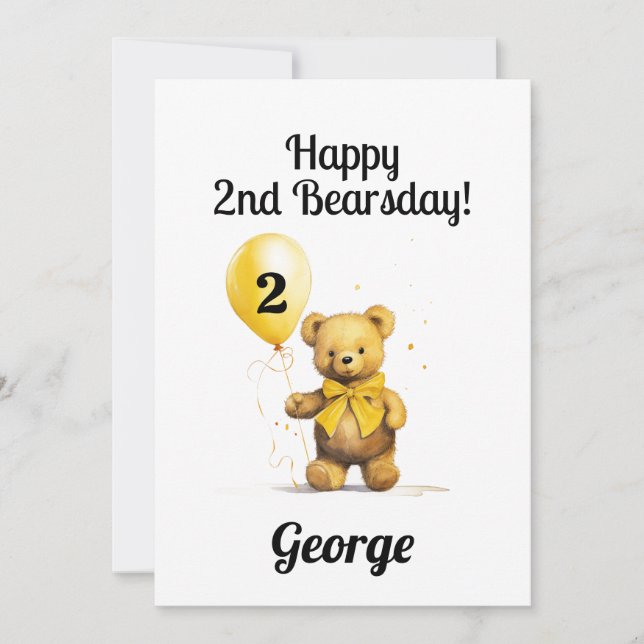 Personalized Happy 2nd Birthday Congratulations Card (Front)