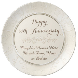 Personalized Happy 35th Anniversary Gifts ANY YEAR Porcelain Plate