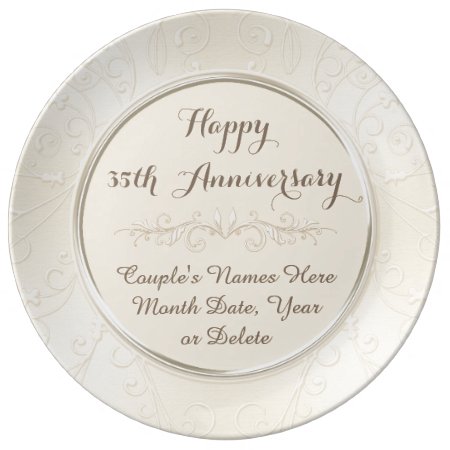 Personalized Happy 35th Anniversary Gifts Any Year Porcelain Plate