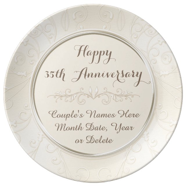 Personalized Happy 35th Anniversary Gifts ANY YEAR Porcelain Plate (Front)