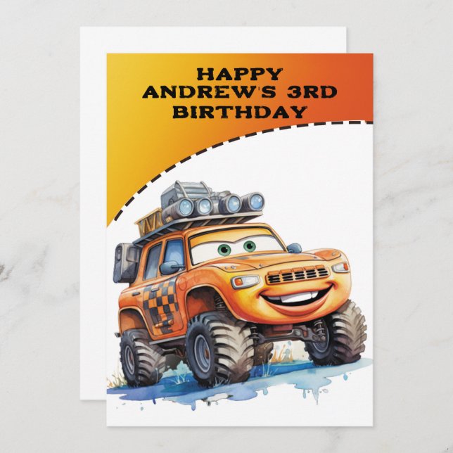 Personalized Happy 3rd Birthday card (Front/Back)