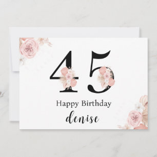 Personalized Happy 45th Birthday Card