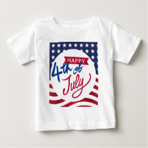Personalized Happy 4th Of July  Baby T-Shirt
