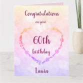 61st Birthday Card for Women - Happy Birthday Cake Card Years, Months,  Weeks, Days, Hours, Pastel Card for 61 Year Old