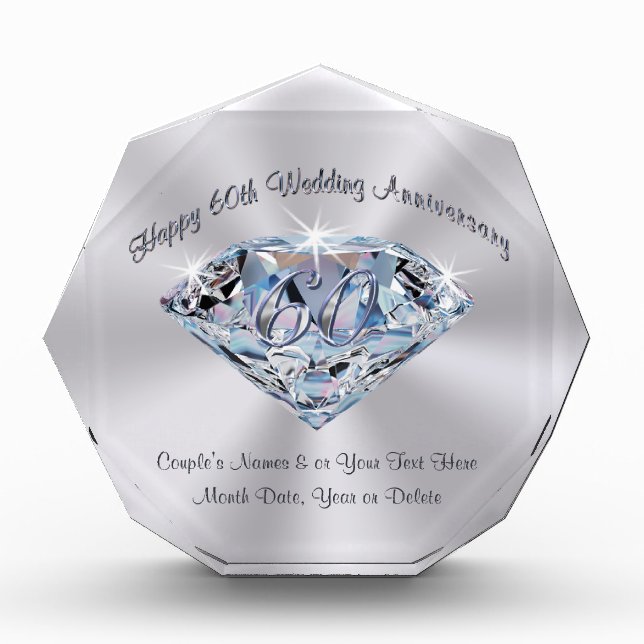 Personalized Happy 60th Wedding Anniversary Gifts (Front)