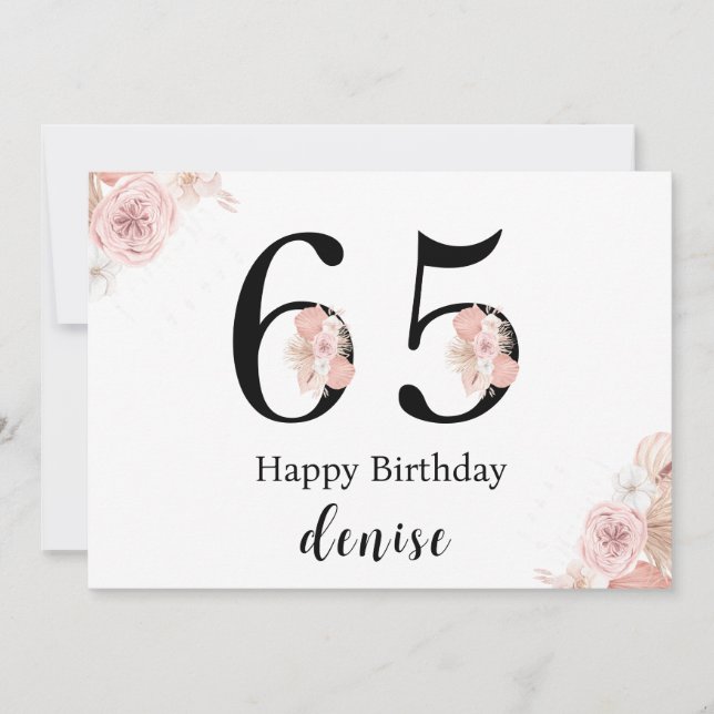 Personalized Happy 65th Birthday Card (Front)