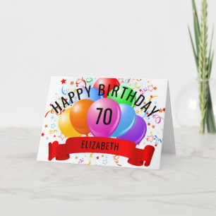 Personalized Happy 70th Birthday Card