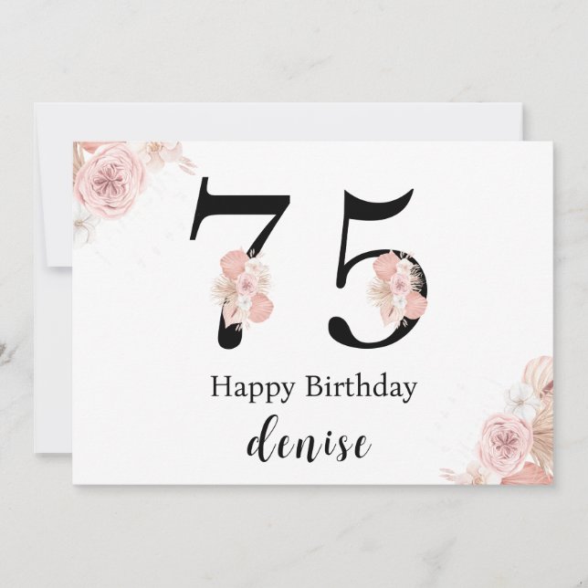 Personalized Happy 75th Birthday Card (Front)