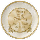 Personalized Happy 75th Birthday Porcelain Plate